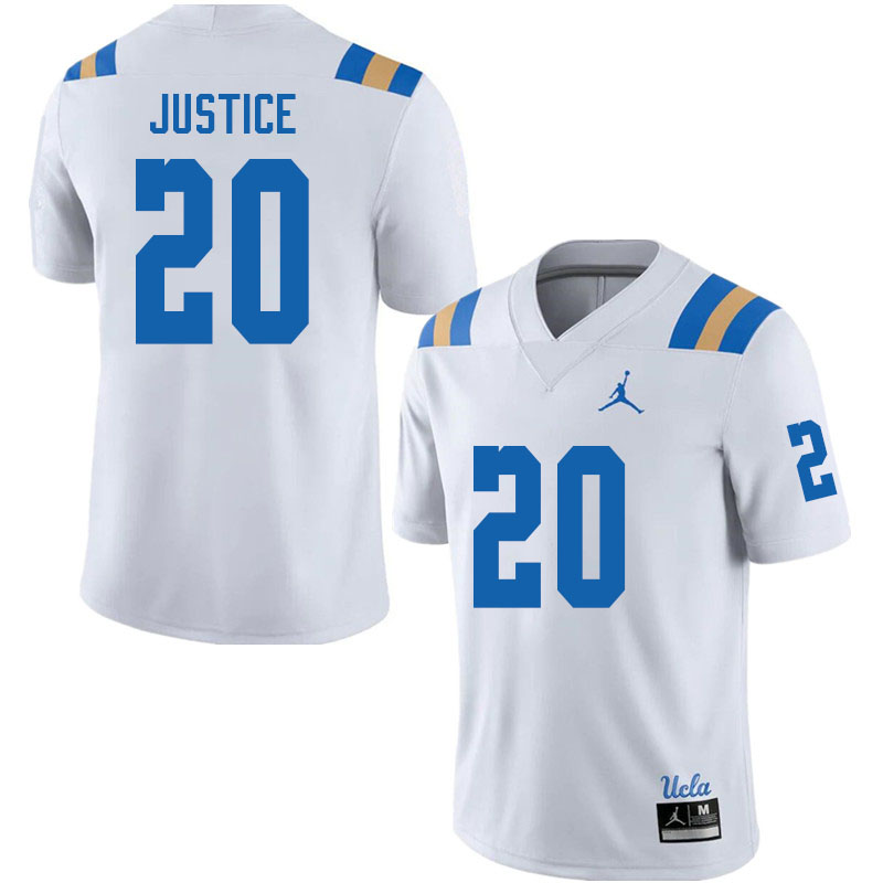 Jordan Brand Men #20 DJ Justice UCLA Bruins College Football Jerseys Sale-White